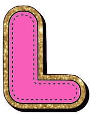 Bright Pink Alphabet trimmed in glittery gold Very Girly!