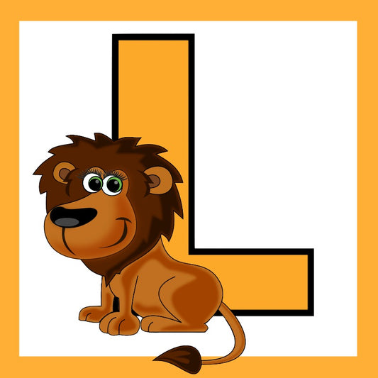 L - Lion - alphabet Square - Design by DAguilar