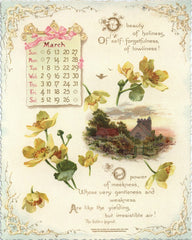 1898 Longfellow Beautiful Calendar - 12 Pages of Ephemera
