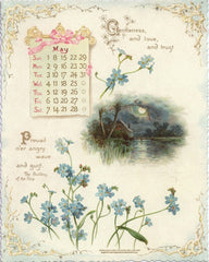 1898 Longfellow Beautiful Calendar - 12 Pages of Ephemera