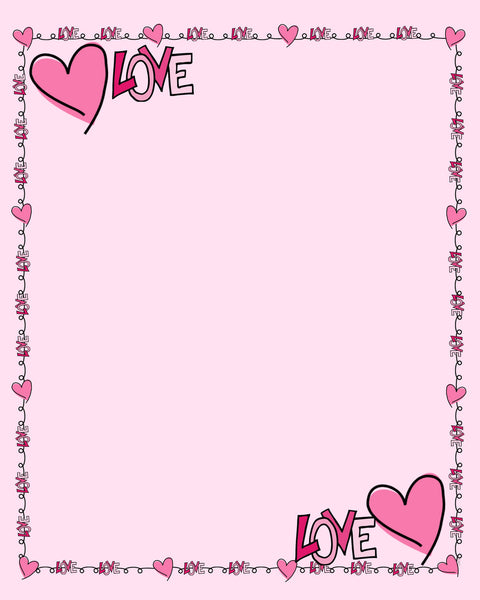 LOVE Pink Girly Page 8X10