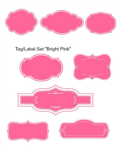 Bright Pink Labels - Personalize & Make Your Own using my clip art!