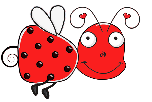 RED Set - "Doodle Bug"  set - Cute little bugs 7 colors - 3 poses