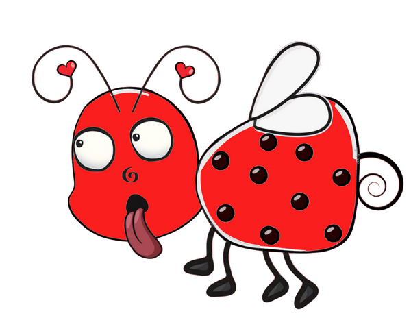 RED Set - "Doodle Bug"  set - Cute little bugs 7 colors - 3 poses