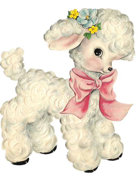 Adorable Vintage Baby Lamb