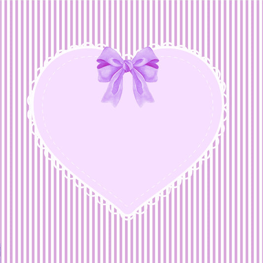 Lavender Eyelet Heart on Lavender Stripes 12x12 Scrapbook Page, Frame or Background