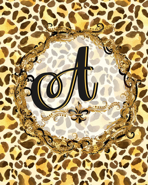 Leopard Monograms A-Z Prints