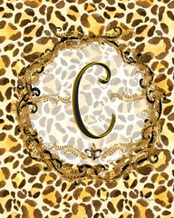 Leopard Monograms A-Z Prints