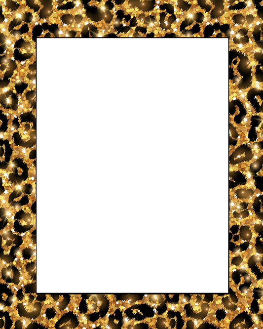 Leopard Shiny Sparkle Border  or 8x10 Frame