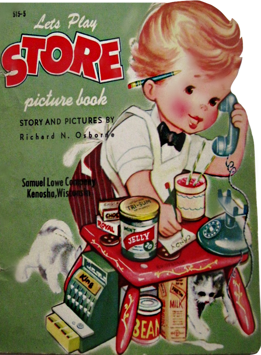 Lets Play Store Vintage Book Cover - Children's vintage ephemera