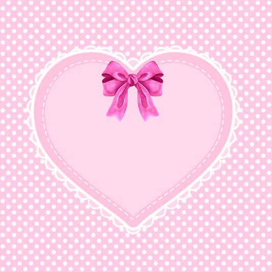 Light Pink Heart on Polkadots  12x12 Scrapbook Page, Frame or Background