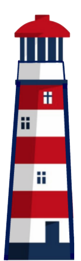 Red & Blue Lighthouse