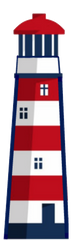 Red & Blue Lighthouse