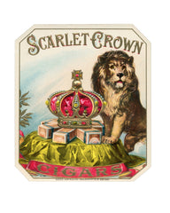 8X10 Printable "Scarlet Crown" Cigar Label -GOLD