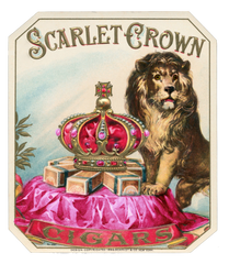 PINK "Scarlet Crown" Cigar Label - PNG