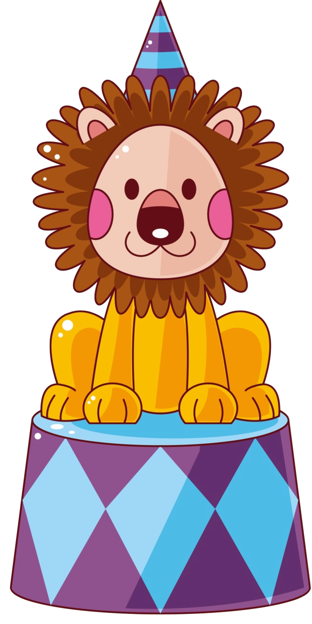 Cute Party Lion cartoon style for baby nursery or scrapbook cards birthday invitations