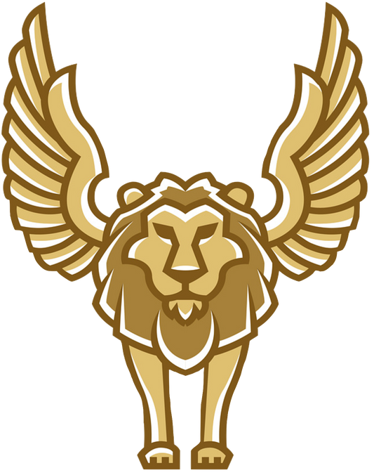 Flying Gold Lion emblem logo