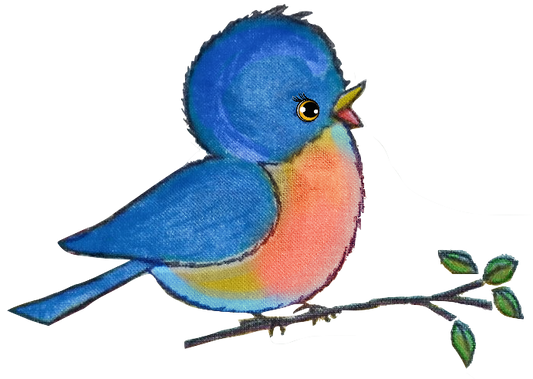 Bluebird on a Limb -peach
