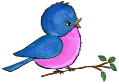 Bluebird on a Limb - Pink