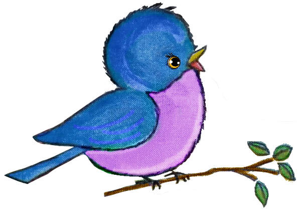 Bluebird on a Limb -Purple