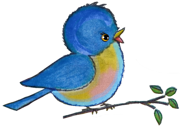 Bluebird on a Limb - Pink  png image
