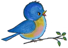 Bluebird on a Limb - Pink  png image