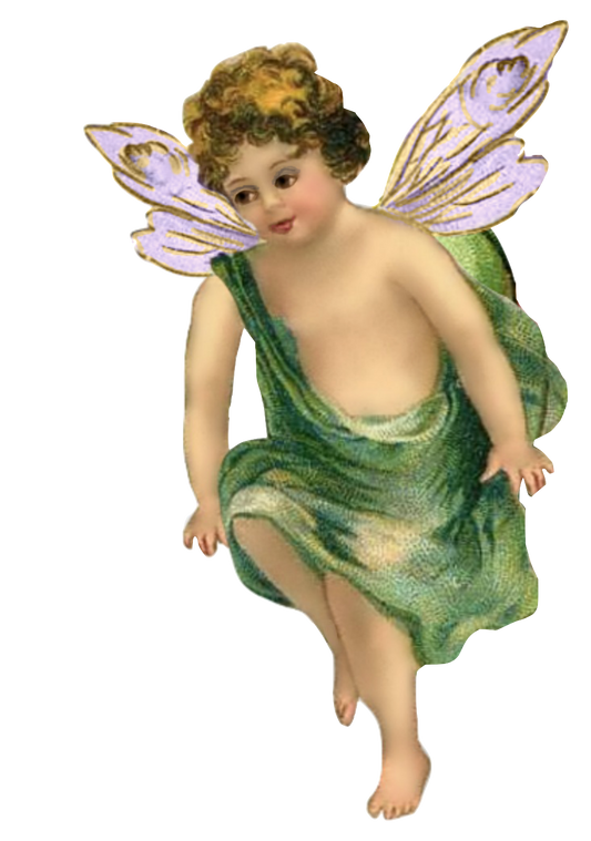 Beautiful Little Fairy - Vintage Fairy PNG image transparent back