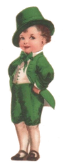 Little Irish Boy dressed in green - Vintage little boy - St. Patricks Day