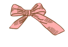 Peach Pink sketched type bow