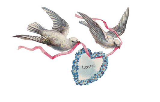 Love Doves - Vintage Heart