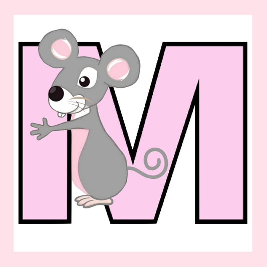 M - Mouse - alphabet Square