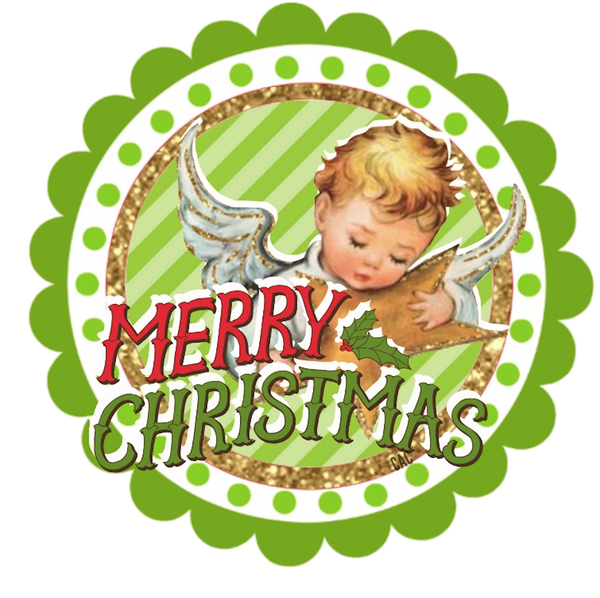Merry Christmas Label Set - 6 Beautiful Green & Red Gold Glitter Labels