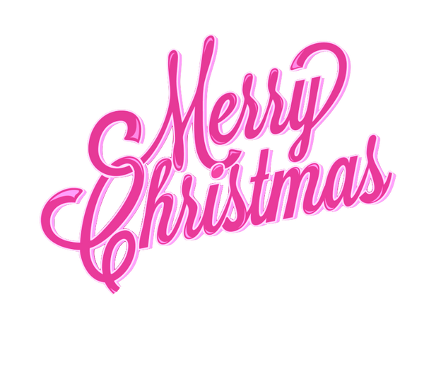 Merry Christmas Words in Pink set of 3 - 3 Separate Images