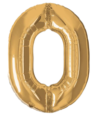 Gold Mylar Numbers Set & Happy Birthday Banner