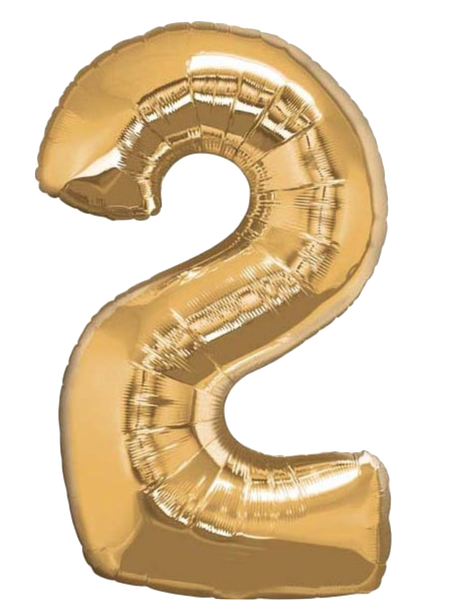 Gold Mylar Numbers Set & Happy Birthday Banner