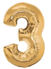 Gold Mylar Numbers Set & Happy Birthday Banner