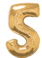 Gold Mylar Numbers Set & Happy Birthday Banner