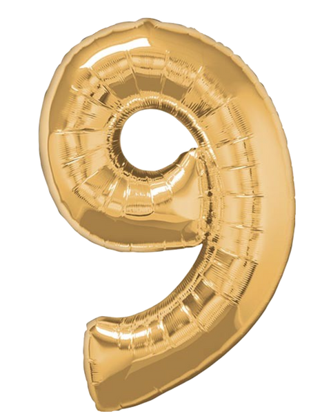 Gold Mylar Numbers Set & Happy Birthday Banner