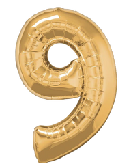 Gold Mylar Numbers Set & Happy Birthday Banner