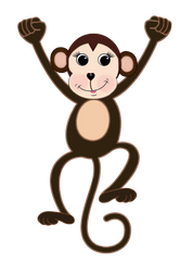 Monkey Girl Hanging  - PNG Clip Art