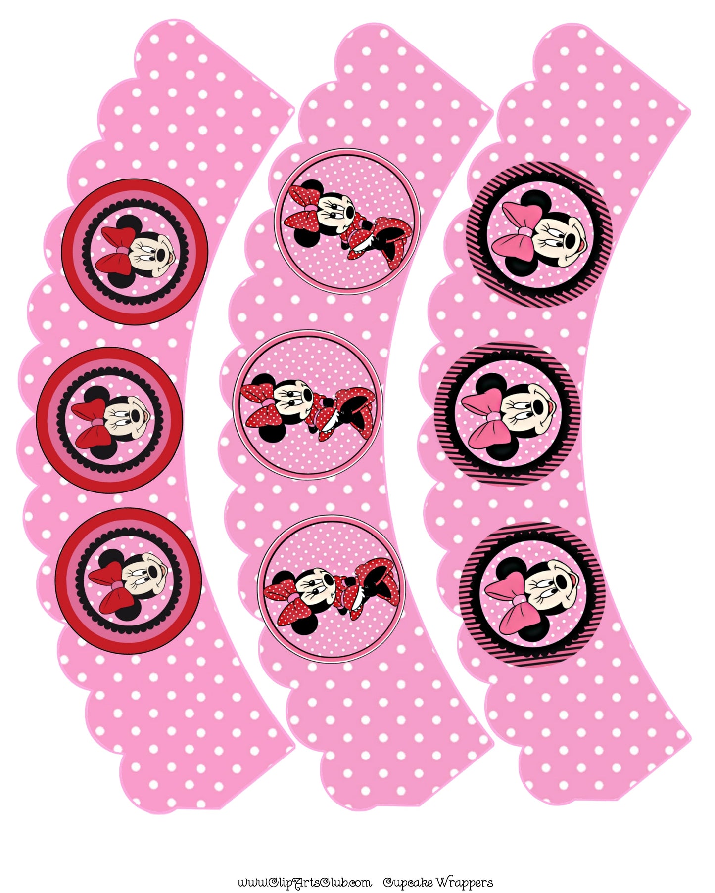 Minnie Mouse Pink Polkadot Cupcake Wrappers