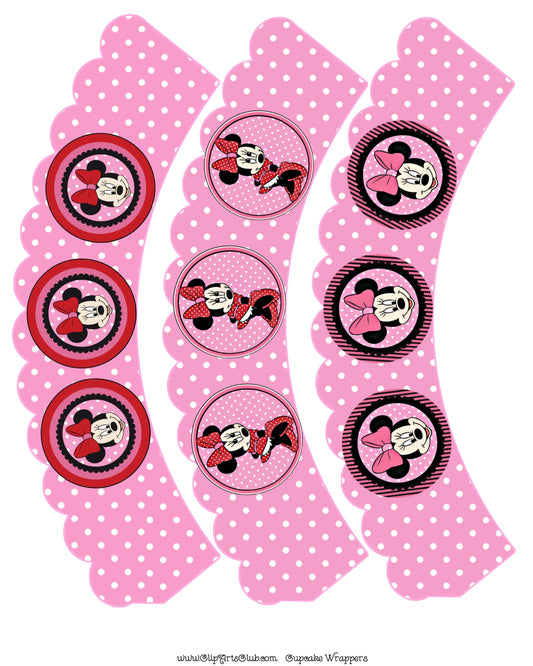Minnie Mouse Pink Polkadot Cupcake Wrappers