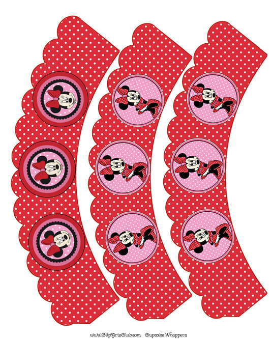 Minnie Mouse Red Polkadot Cupcake Wrappers
