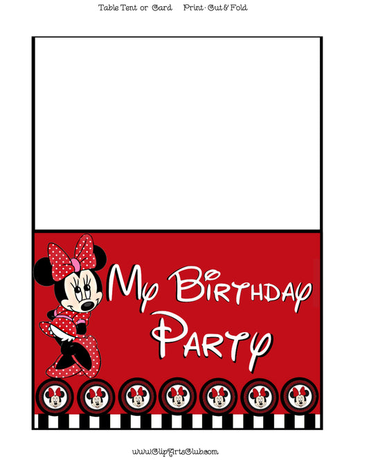 Minnie Mouse Red Polkadot Birthday Invitation Printable