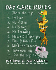 Day Care Rules Sign on Green or Black Chalkboard Perfect Teachers Gift!