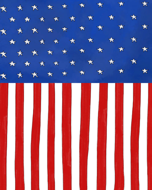 American Flag Background & Gold Star
