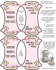 Sewing Mends The Soul - Magnetic Mending Kit for Refrigerator - Needle & Thread & Safety Pin Keeper
