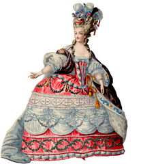 Marie Antoinette Paper Dolls - 3   - Red - Purple - Green  Clip Art