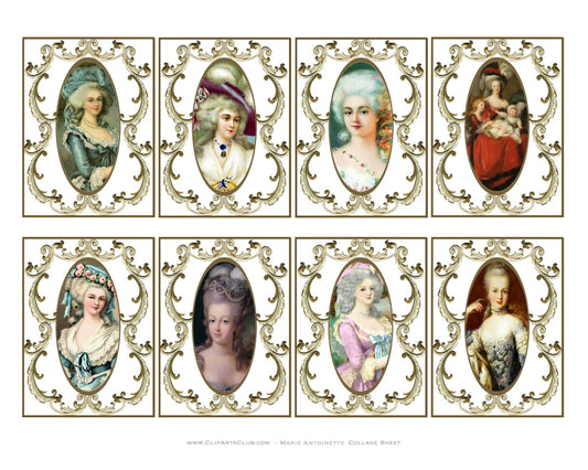 Marie Antoinette Collage Sheet Printable