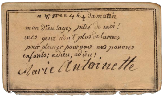 Marie Antoinette's Last Inscription to her Children - Ephemera - Clip Art
